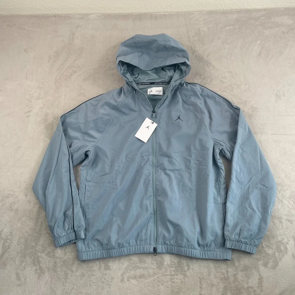 Nike Jordan Sport Classic‎ Hooded Windbreaker Jacket Men Large Aviator Grey NWT